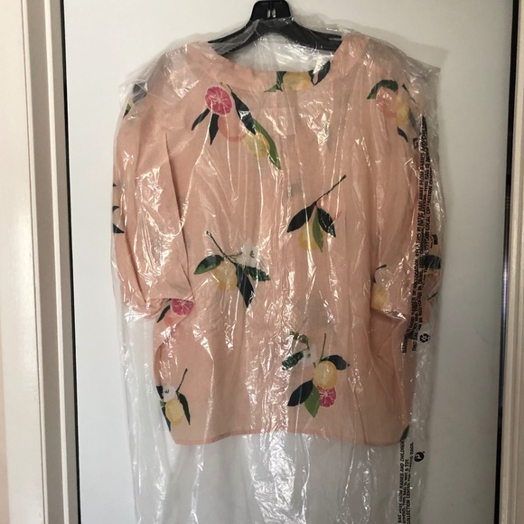 Rails Thea Crop Top Tie Front Button Pink Grapefruit NWT NEW - Picture 3 of 9